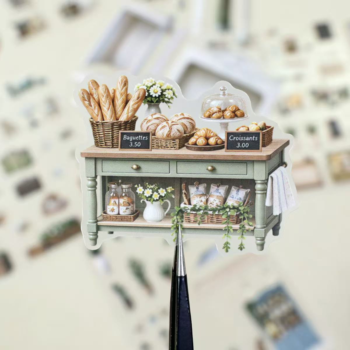 Corner Coffee Shop Diorama Stickers