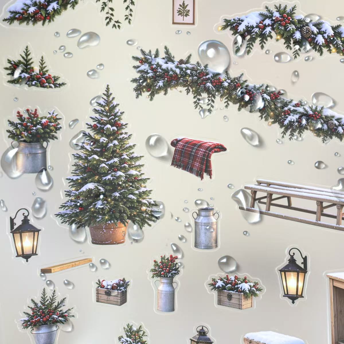 Fireside Christmas Diorama Stickers