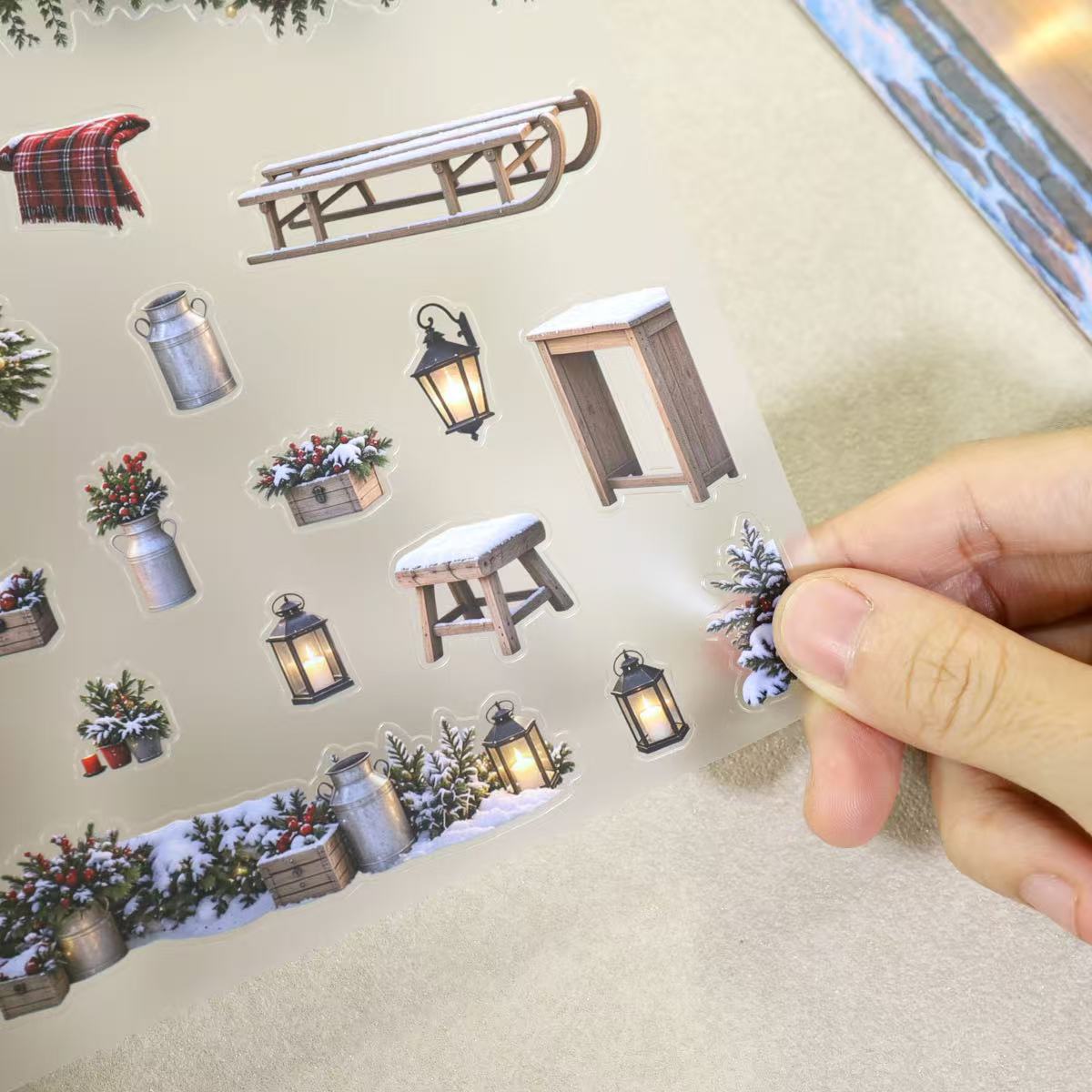 Fireside Christmas Diorama Stickers