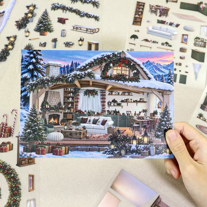 Fireside Christmas Diorama Stickers