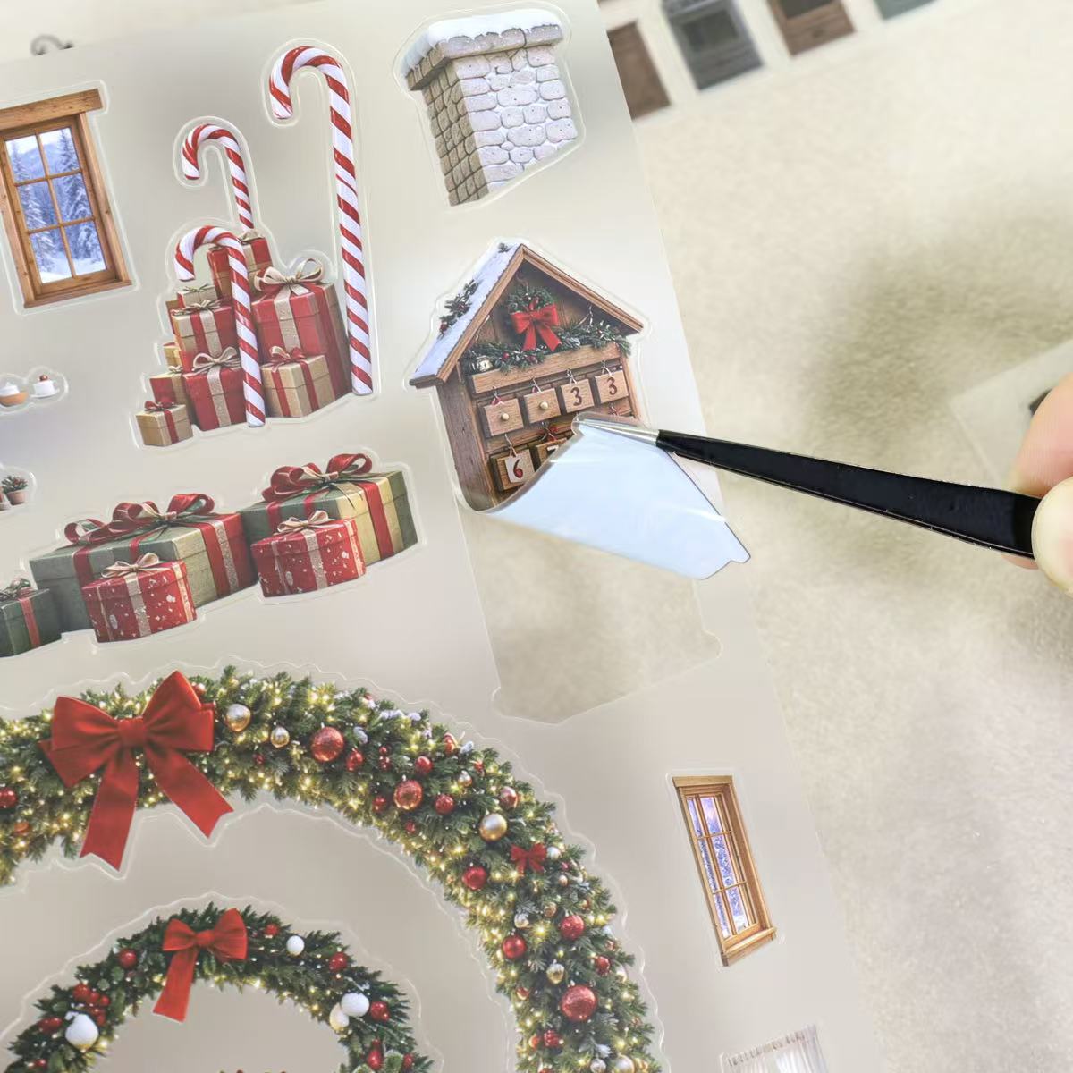 Fireside Christmas Diorama Stickers