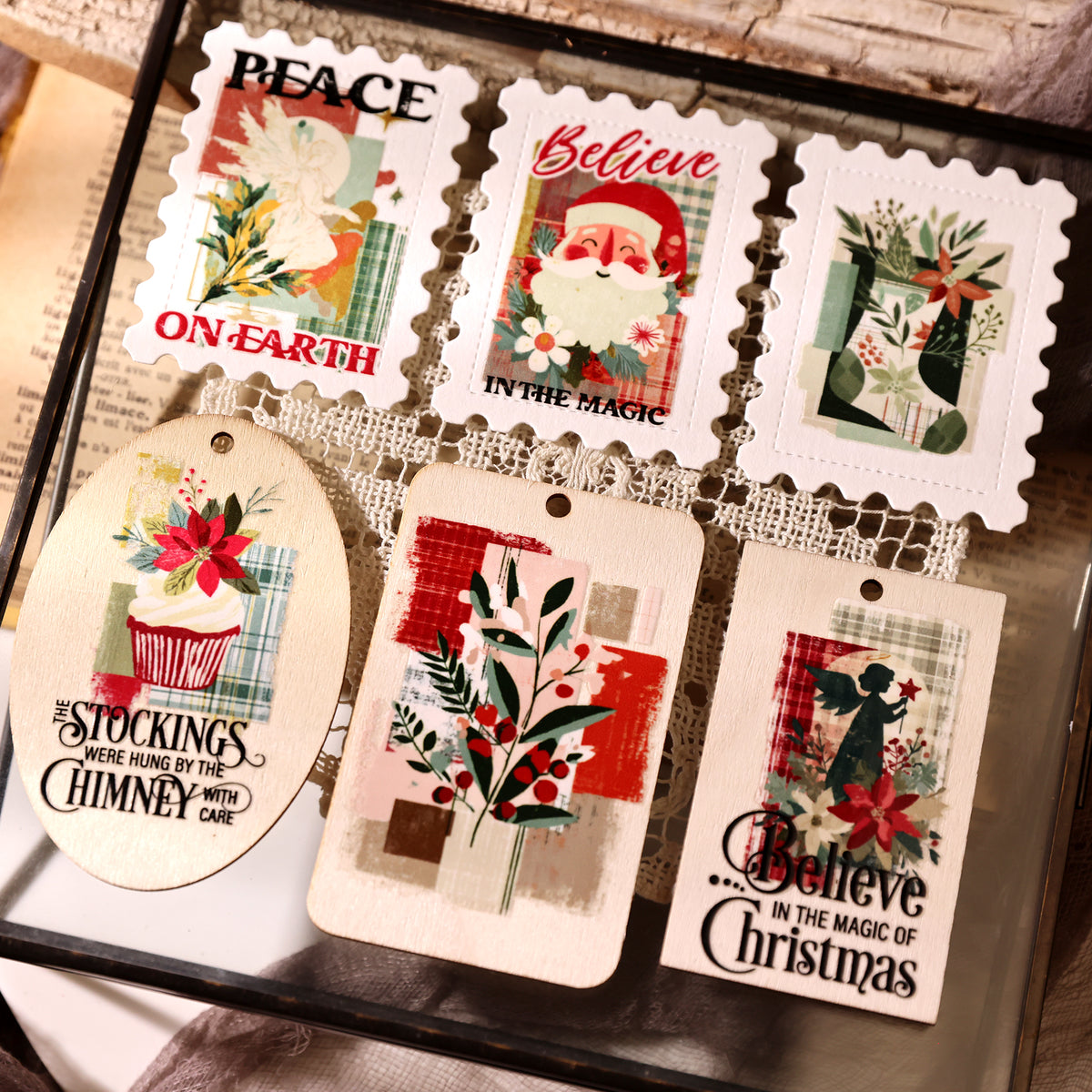 Vintage Christmas Gold Transfer Stickers