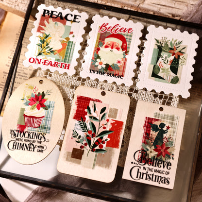 Vintage Christmas Gold Transfer Stickers