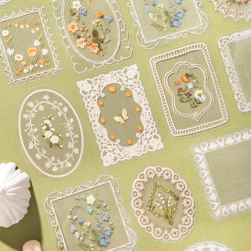 Glayed Tulle Lace Stickers
