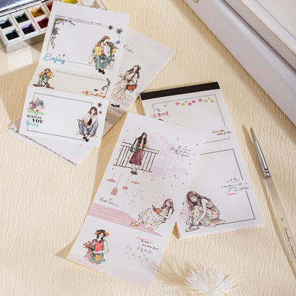 Girl Chasing Light Memo Pad