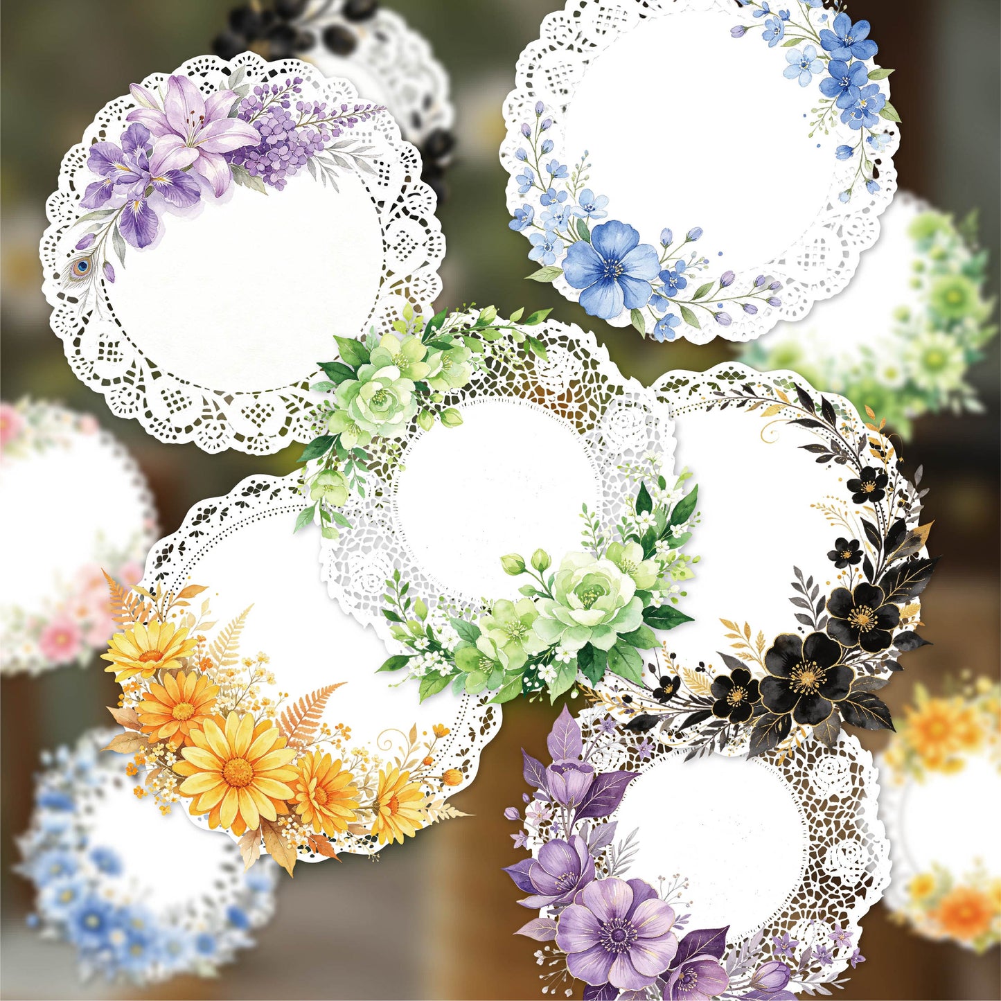 Lace Floral Stickers