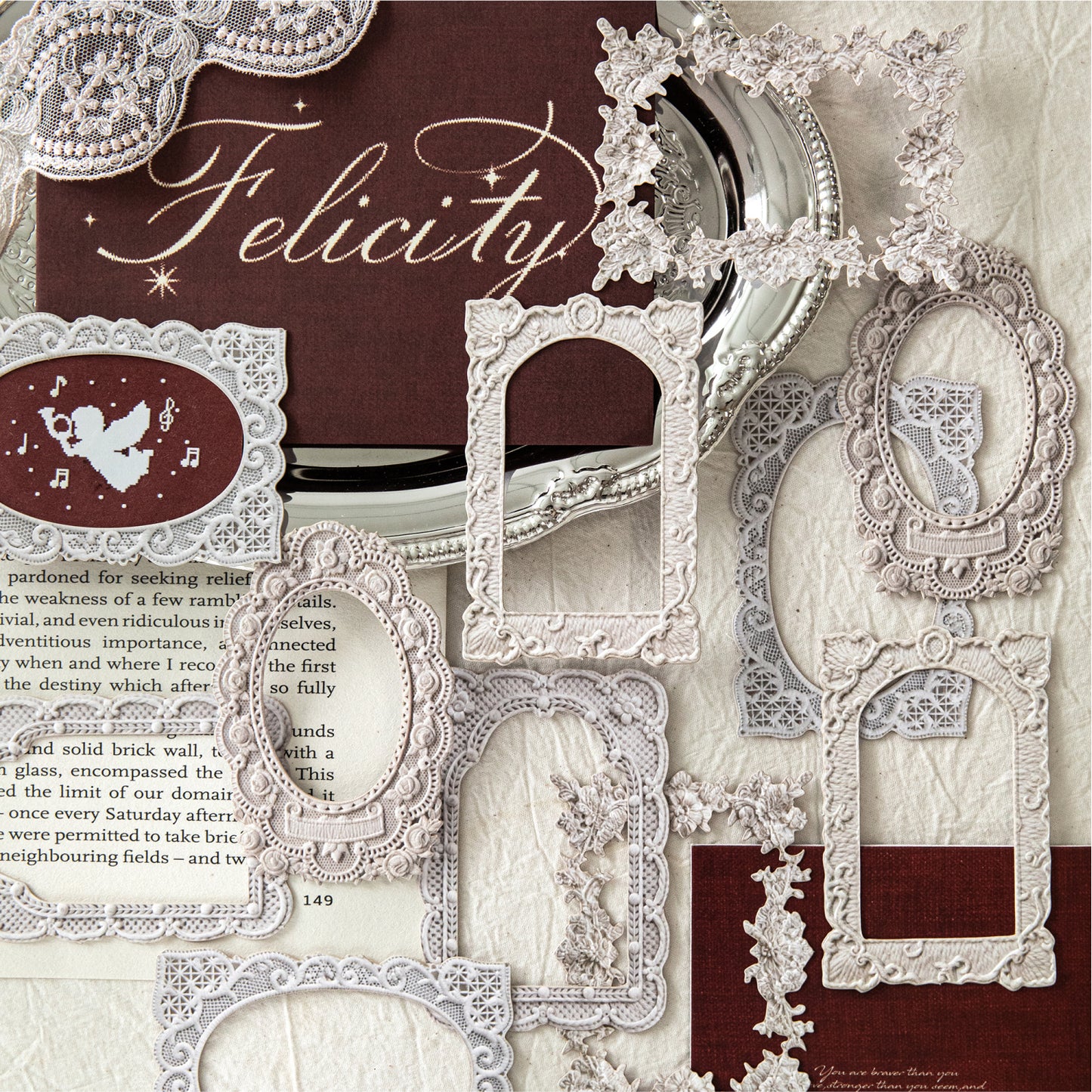 Crochet Floral Letter Frame Papers