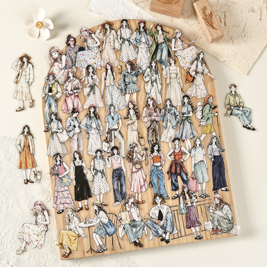 Poetic Companionship Girl Stickers 100pcs