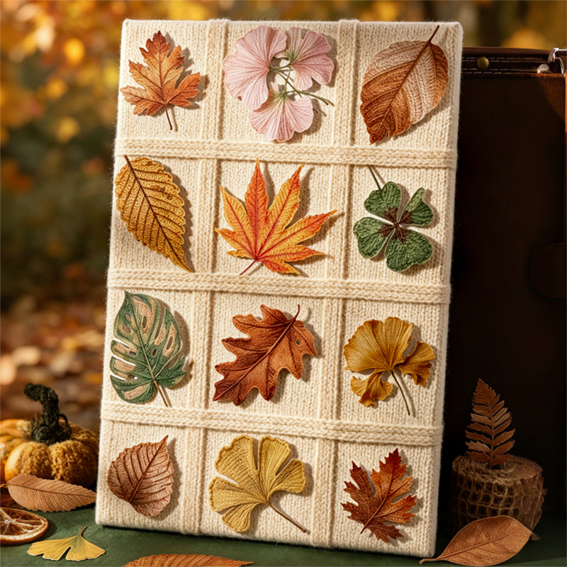Knitted Autumn Leaves Stickers