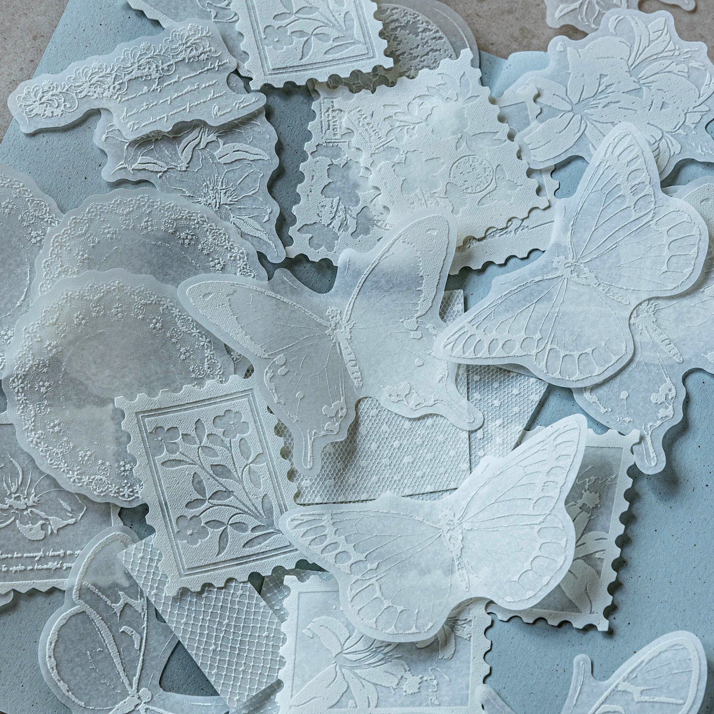 White Mist Journal Puffy Stickers