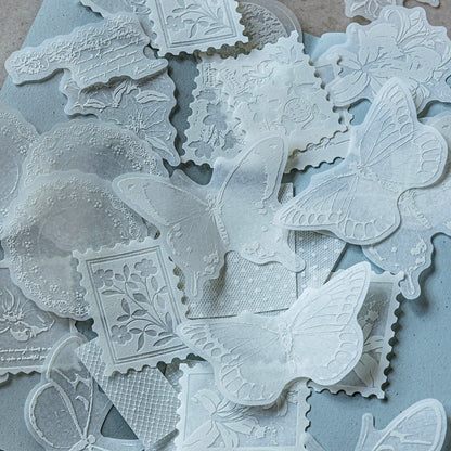 White Mist Journal Puffy Stickers