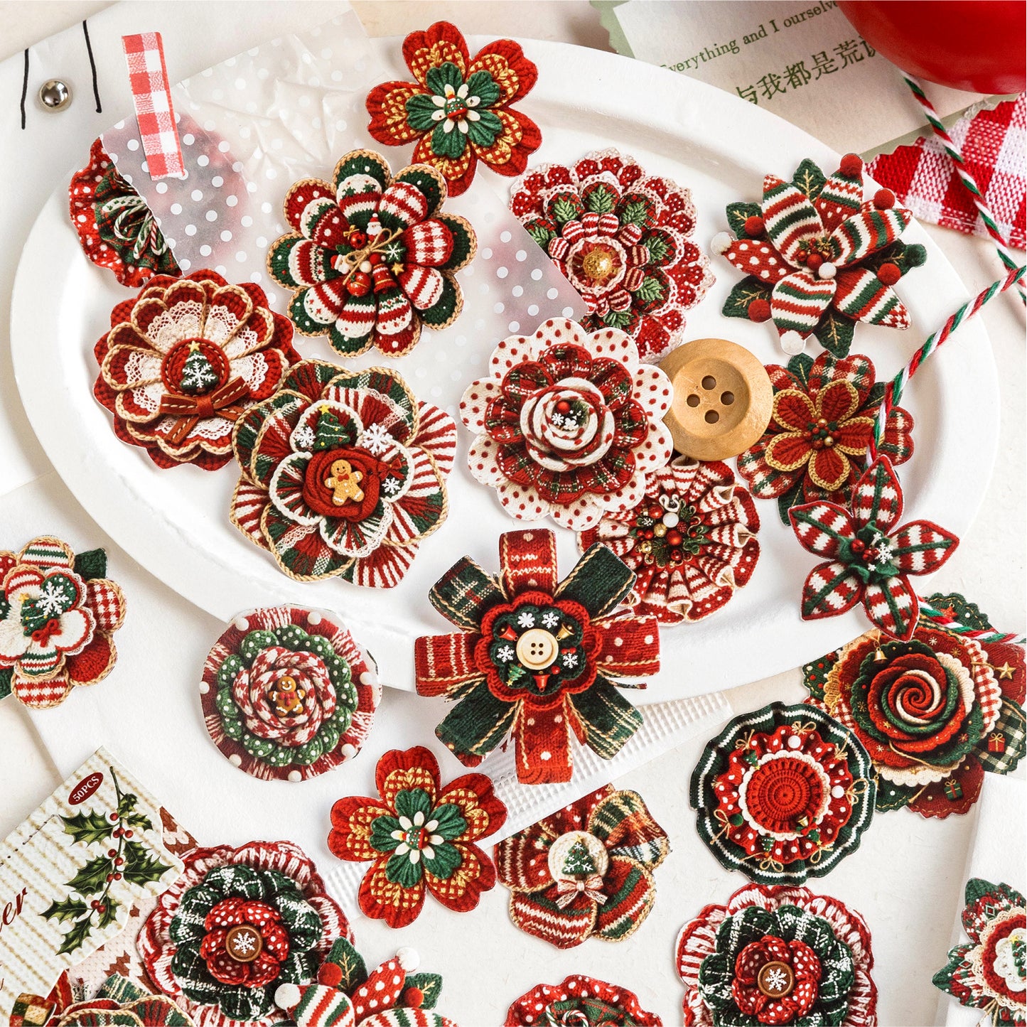 Christmas Floral Notes Stickers