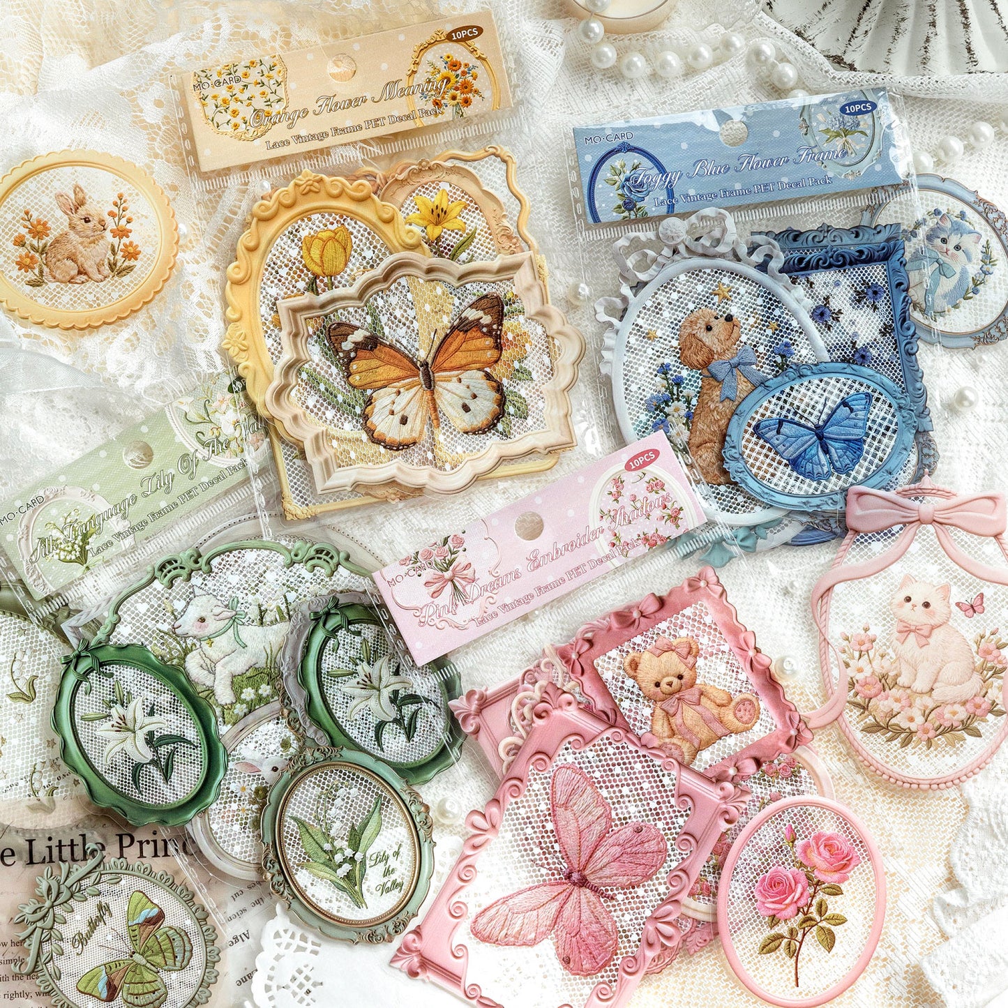 Lace Floral Frame Stickers