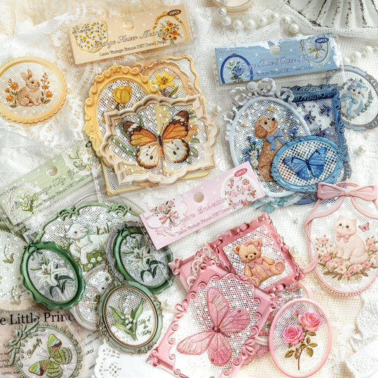 Lace Floral Frame Stickers