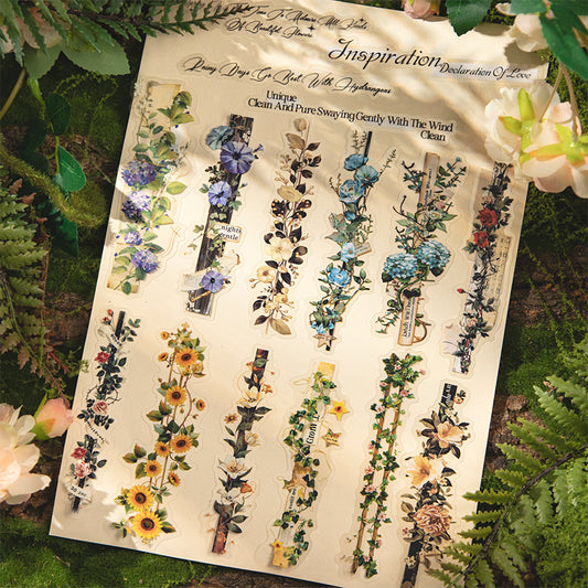 Floral Vine Stripe Stickers