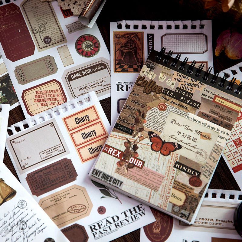 Time Machine Sticker Labels Vintage Time Machine Sticker Book – Doodle Diarys