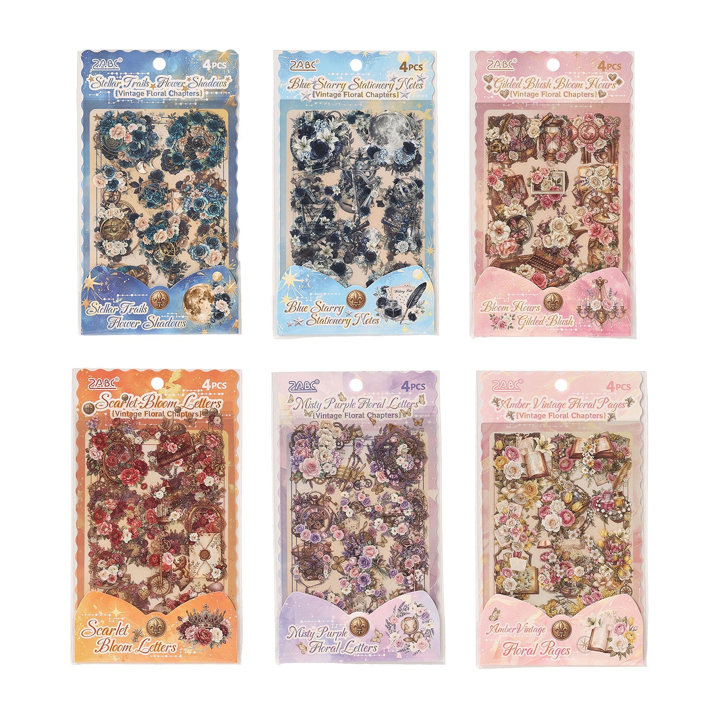 Flowers and Old Pages Stickers