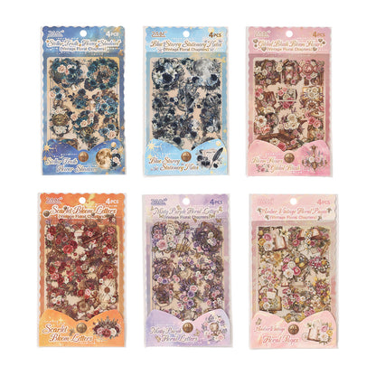 Flowers and Old Pages Stickers
