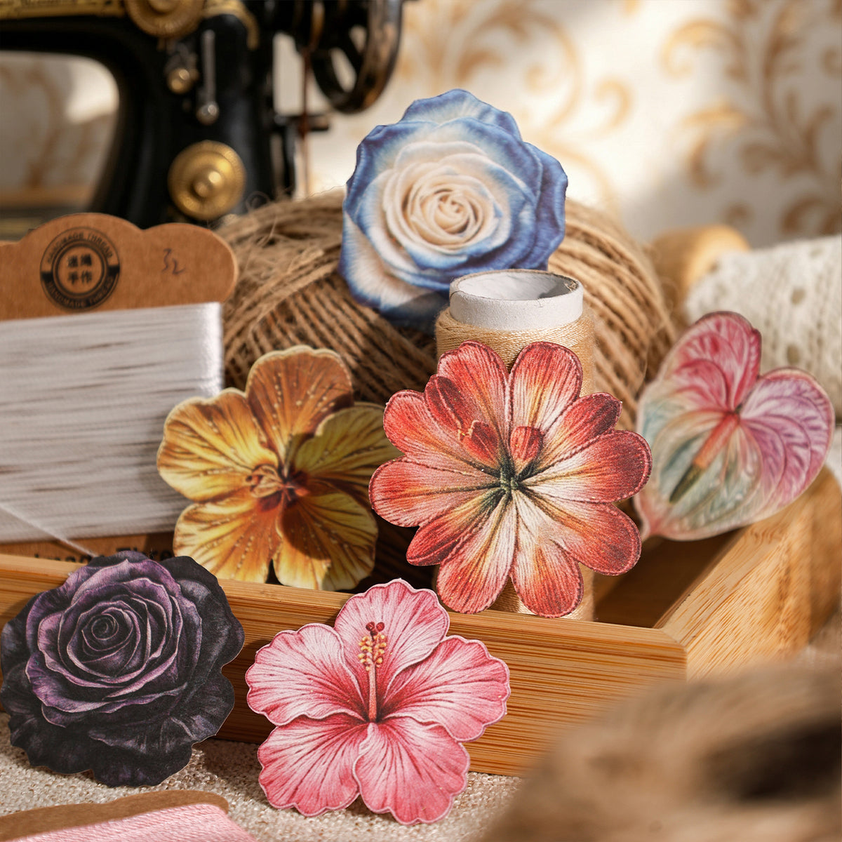 Woven Floral Omnia Stickers