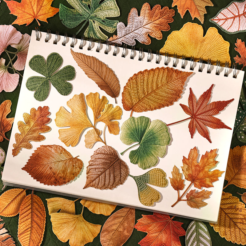 Knitted Autumn Leaves Stickers