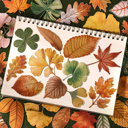 Knitted Autumn Leaves Stickers