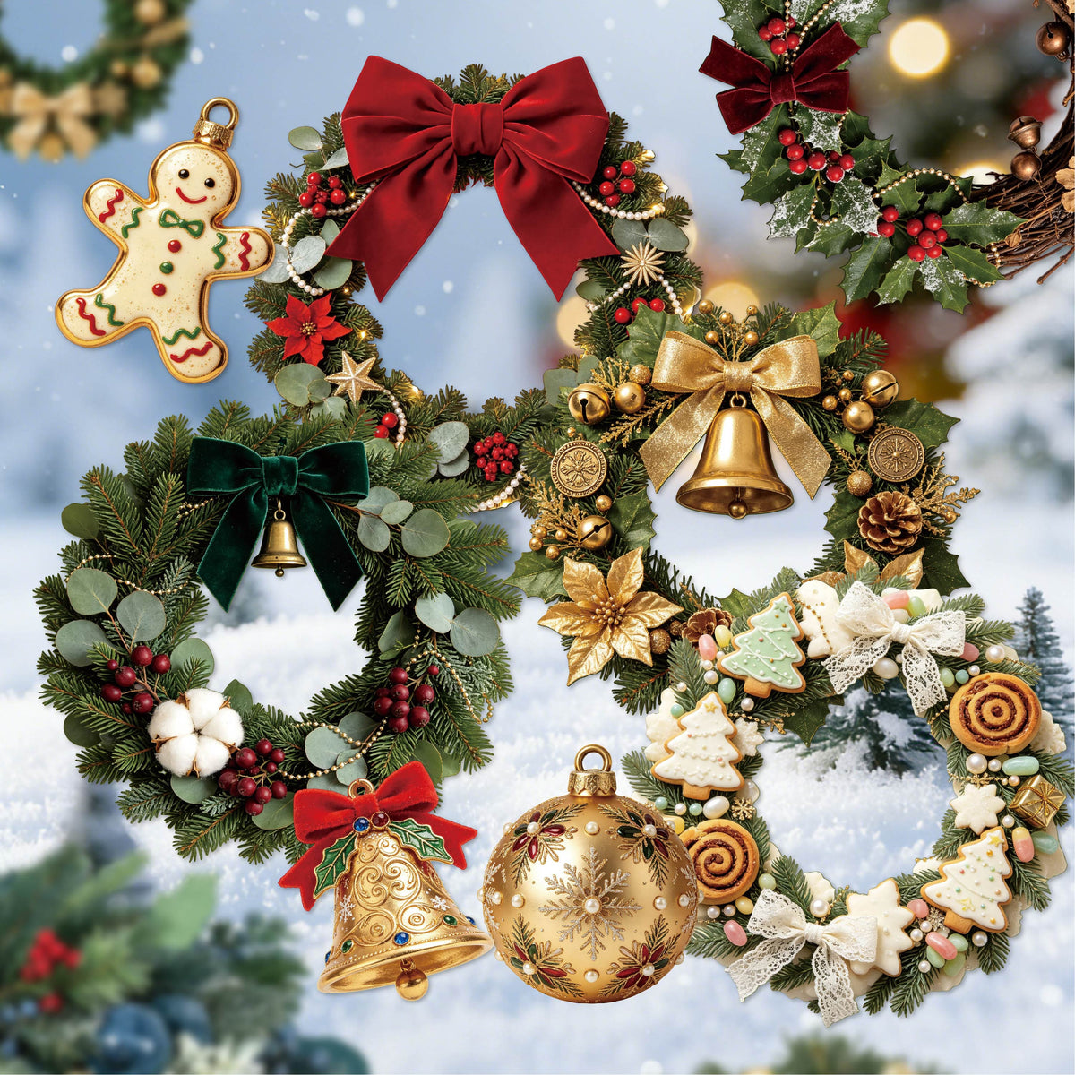 Christmas Wreath Stickers