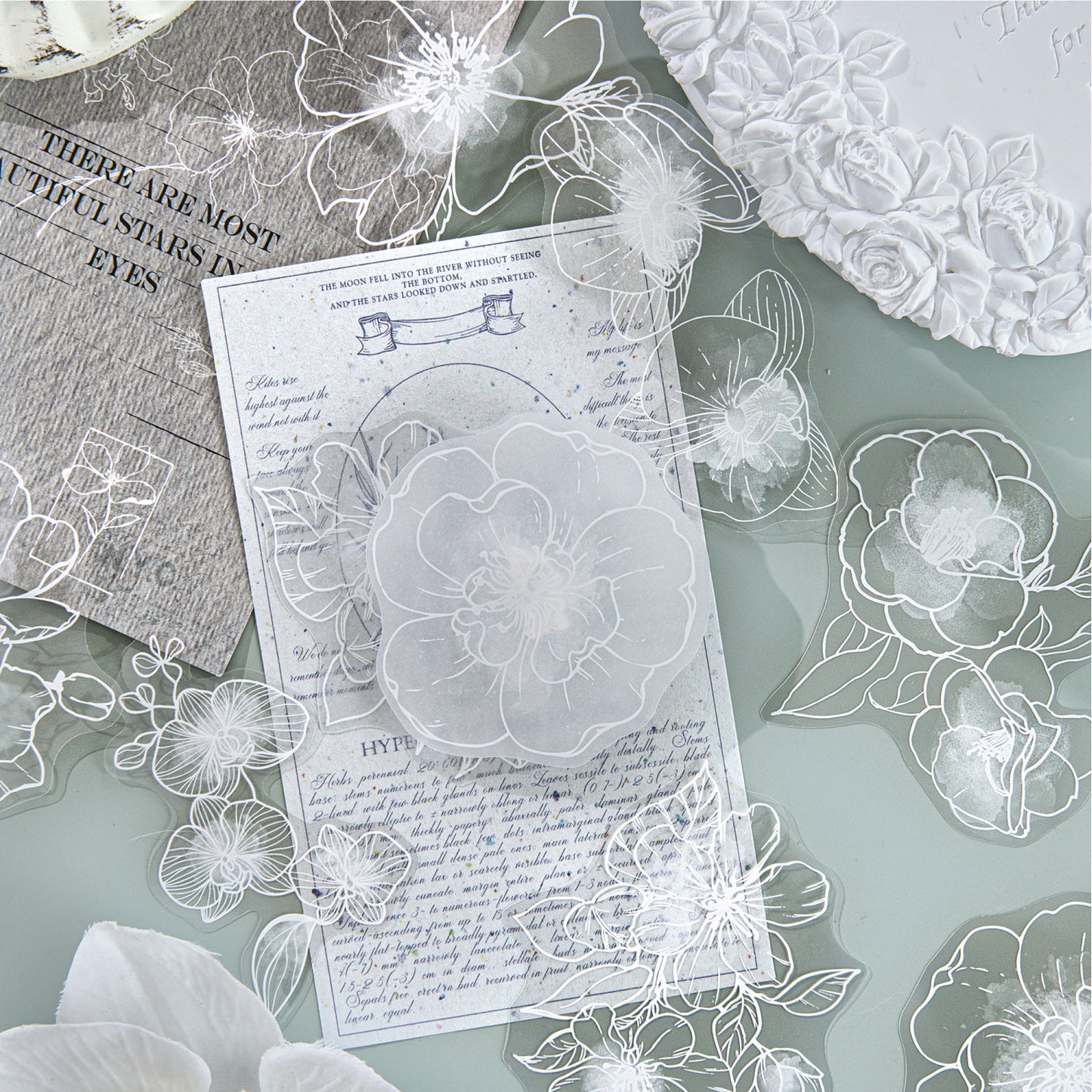 Moonlit Floral Shadows Stickers