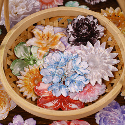 Glassy Flower Letters Stickers