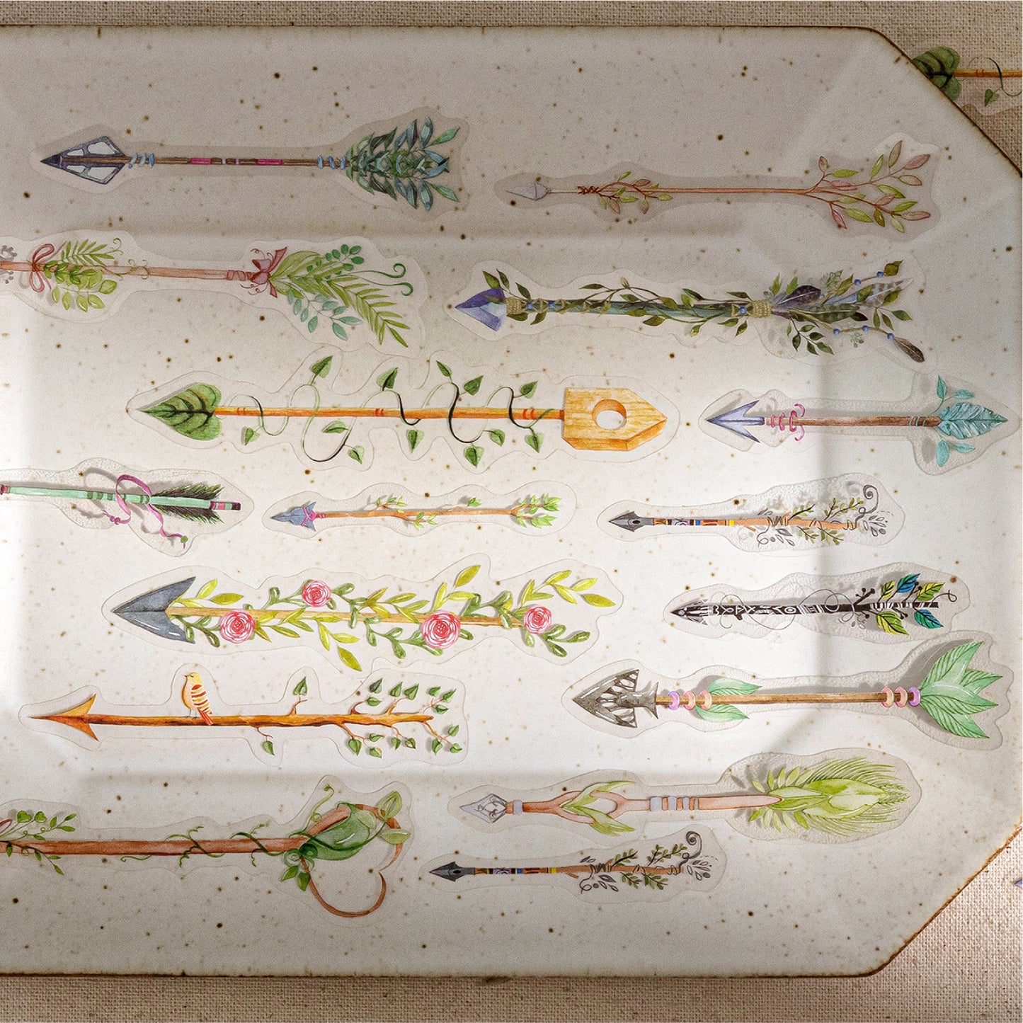 Vintage Feather Traces Stickers