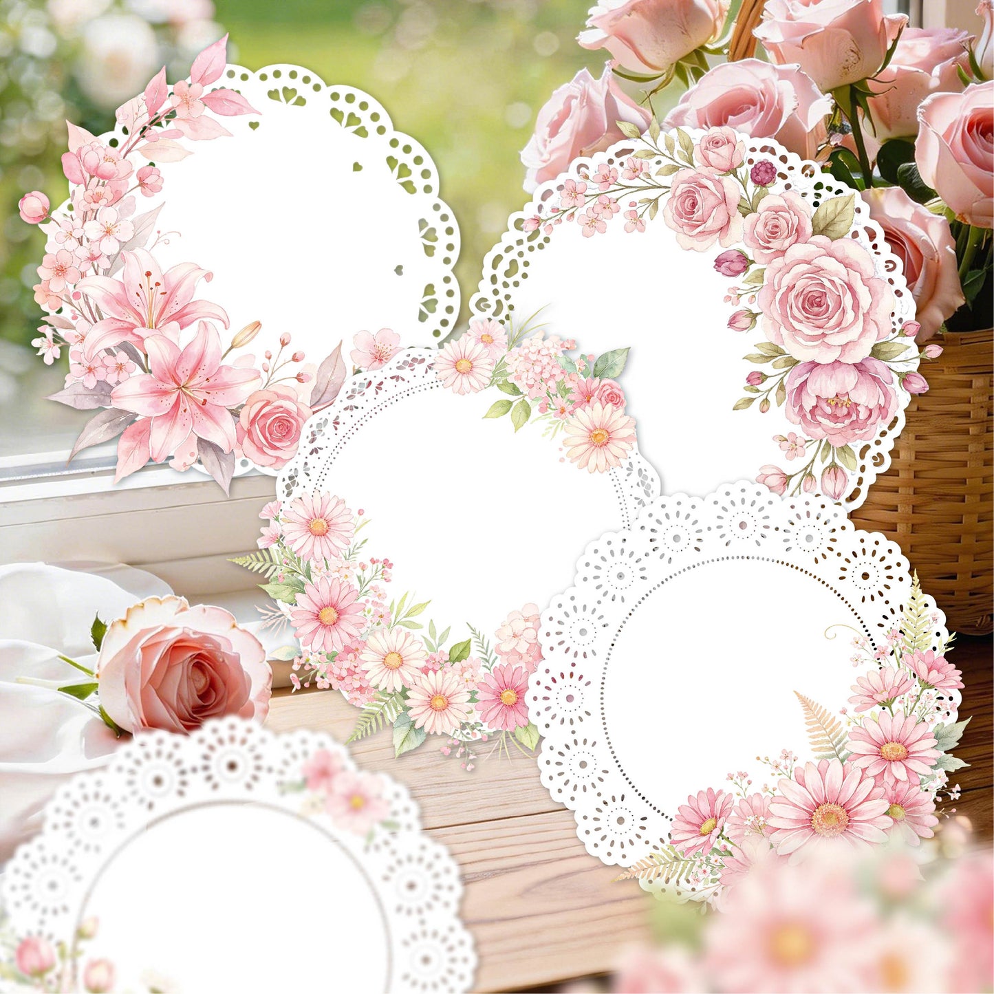 Lace Floral Stickers