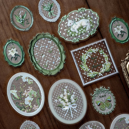 Lace Floral Frame Stickers