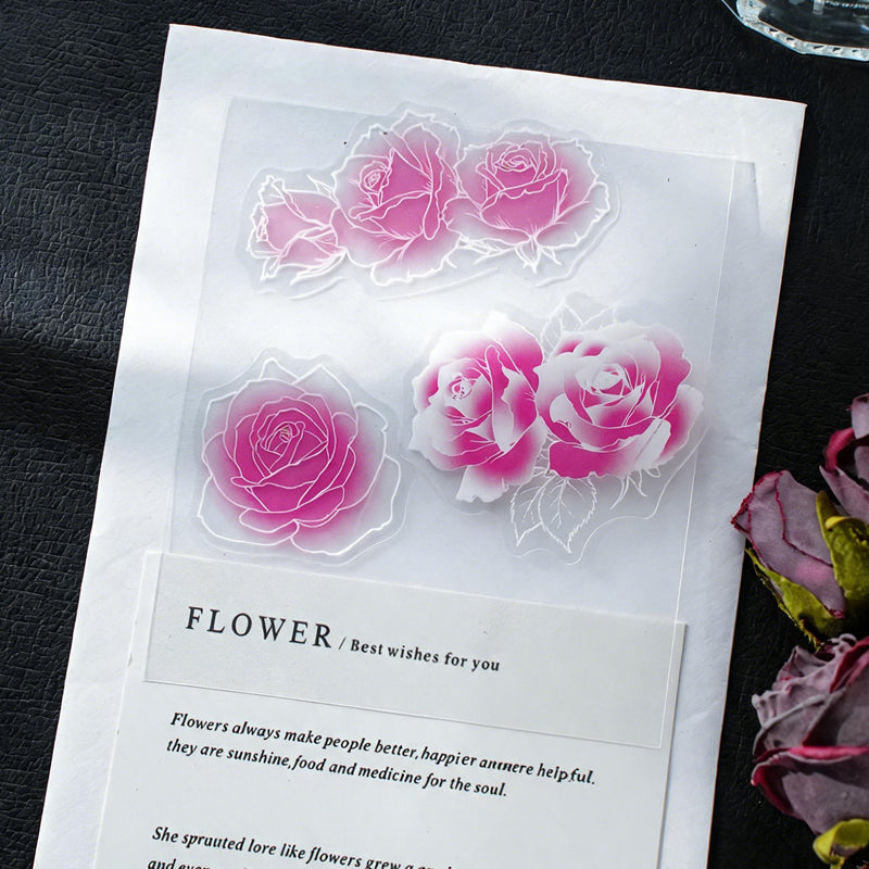 Colorful Floral Shadows Stickers