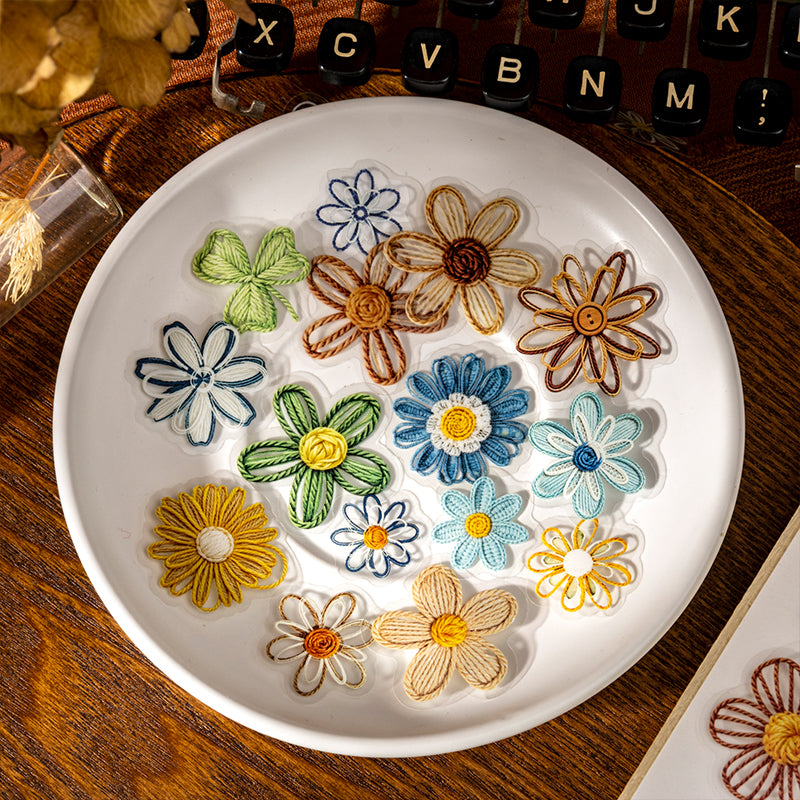 Vintage Embroidered Floral Stickers
