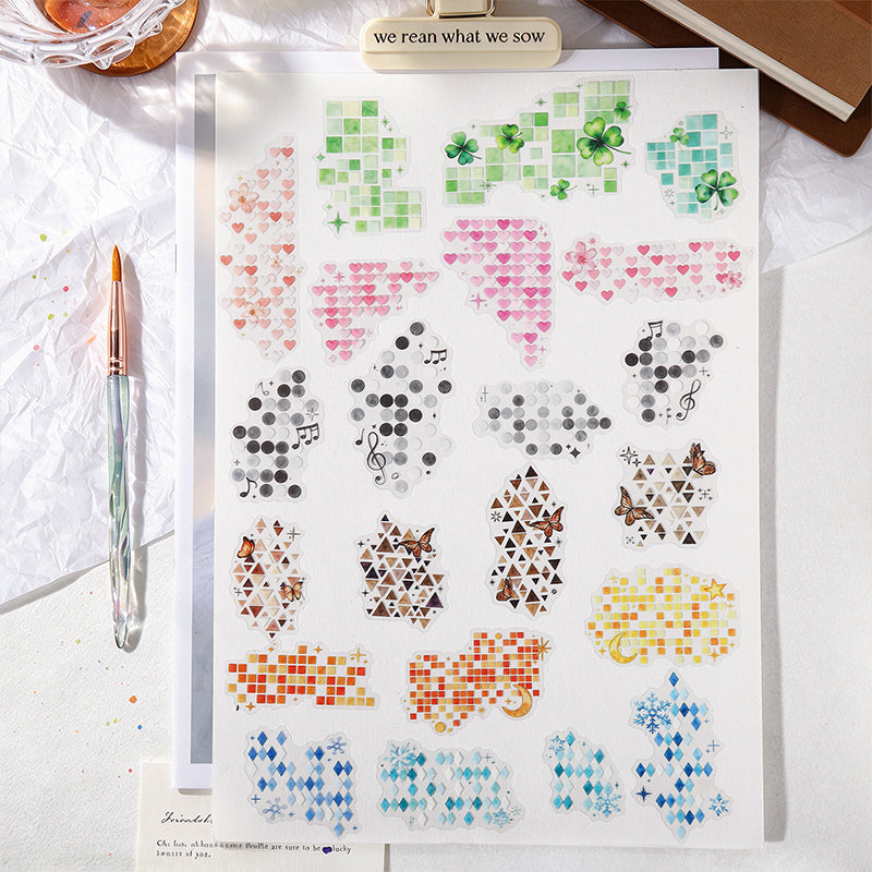 Watercolor Mosaic Stickers