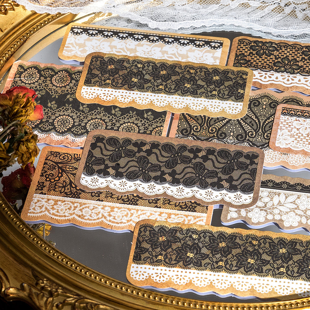 Vintage Yellowed Lace Paper