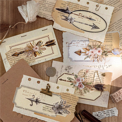 Vintage Feather Traces Stickers