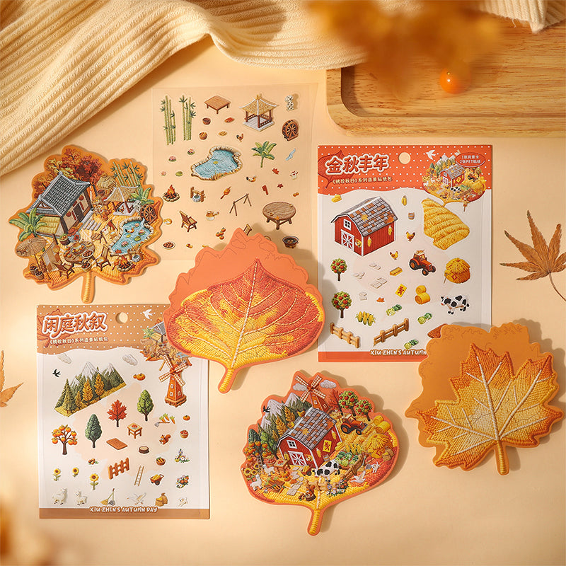 Embroidered Autumn Stickers