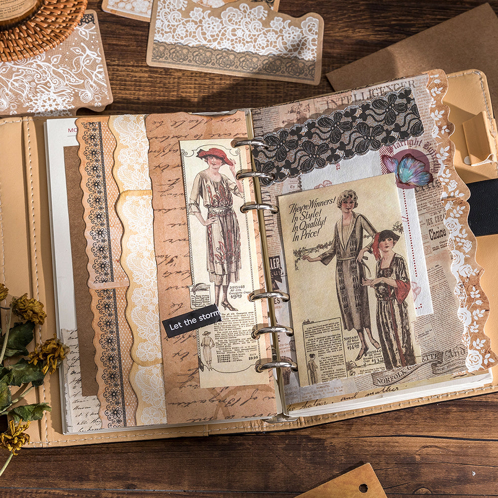 Vintage Yellowed Lace Paper