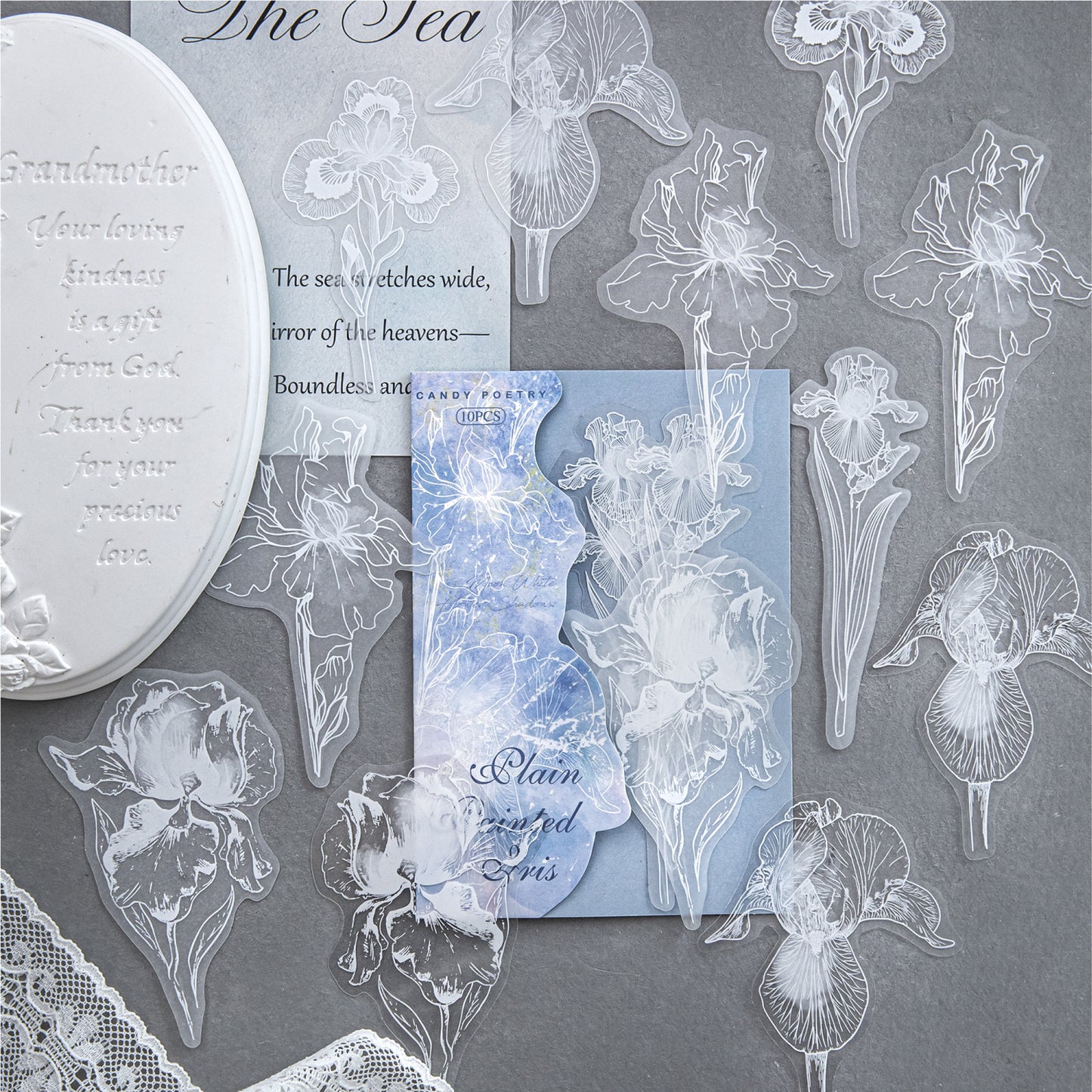 Moonlit Floral Shadows Stickers