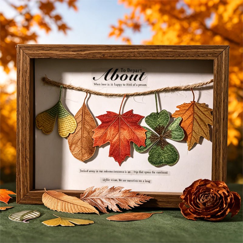 Knitted Autumn Leaves Stickers