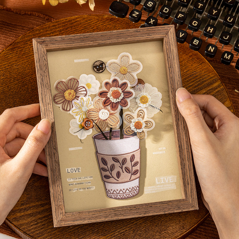 Vintage Embroidered Floral Stickers