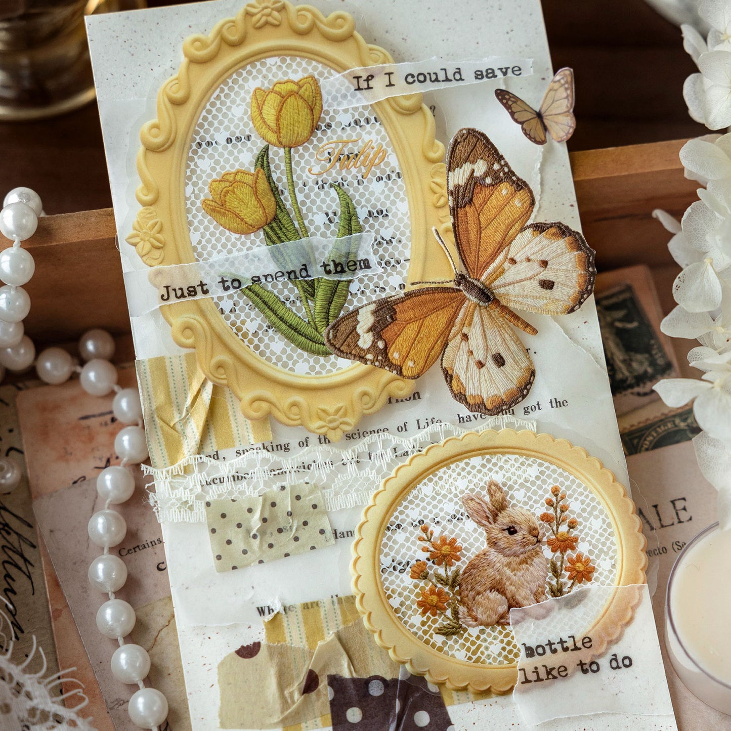 Lace Floral Frame Stickers