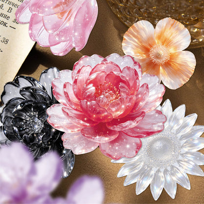 Glassy Flower Letters Stickers