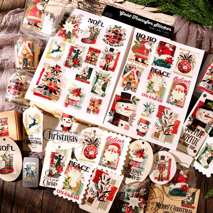 Vintage Christmas Gold Transfer Stickers