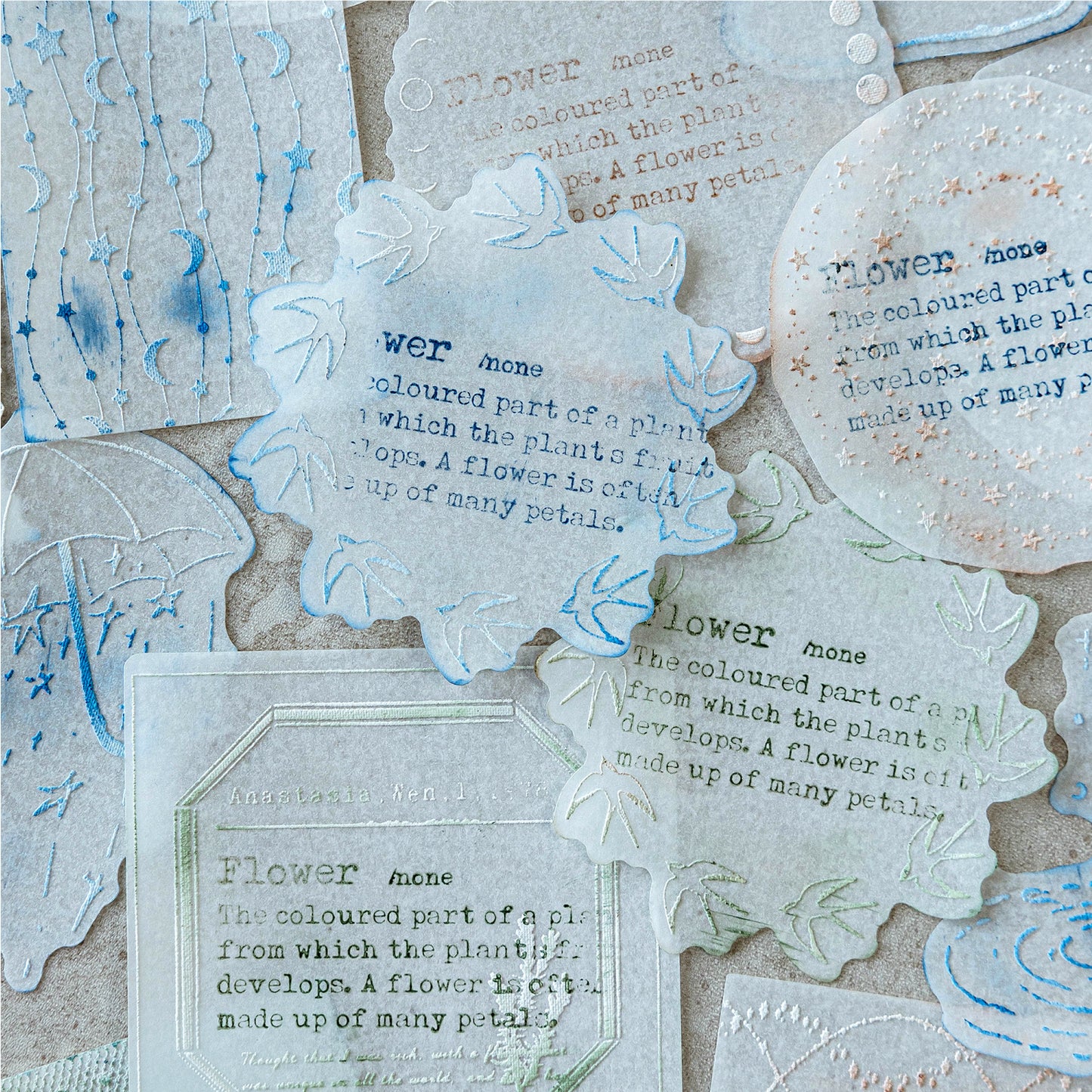 White Mist Journal Puffy Stickers