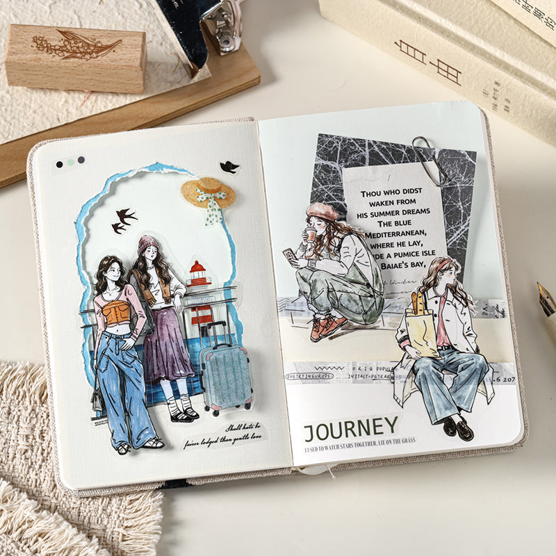 Poetic Companionship Girl Stickers 100pcs
