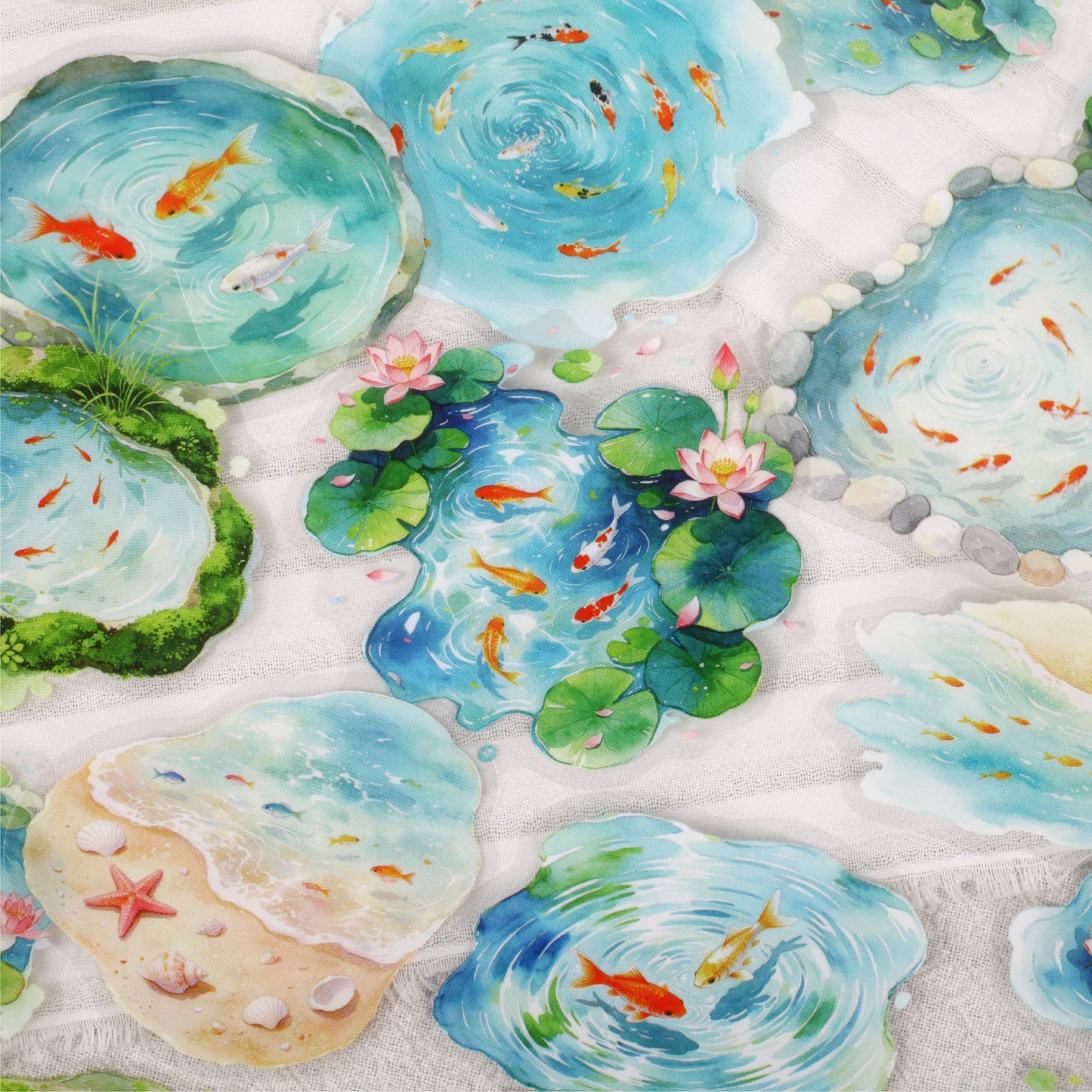 Clear Pond Koi Stickers