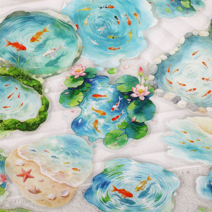 Clear Pond Koi Stickers