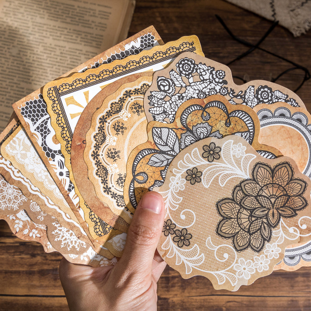 Vintage Yellowed Lace Paper