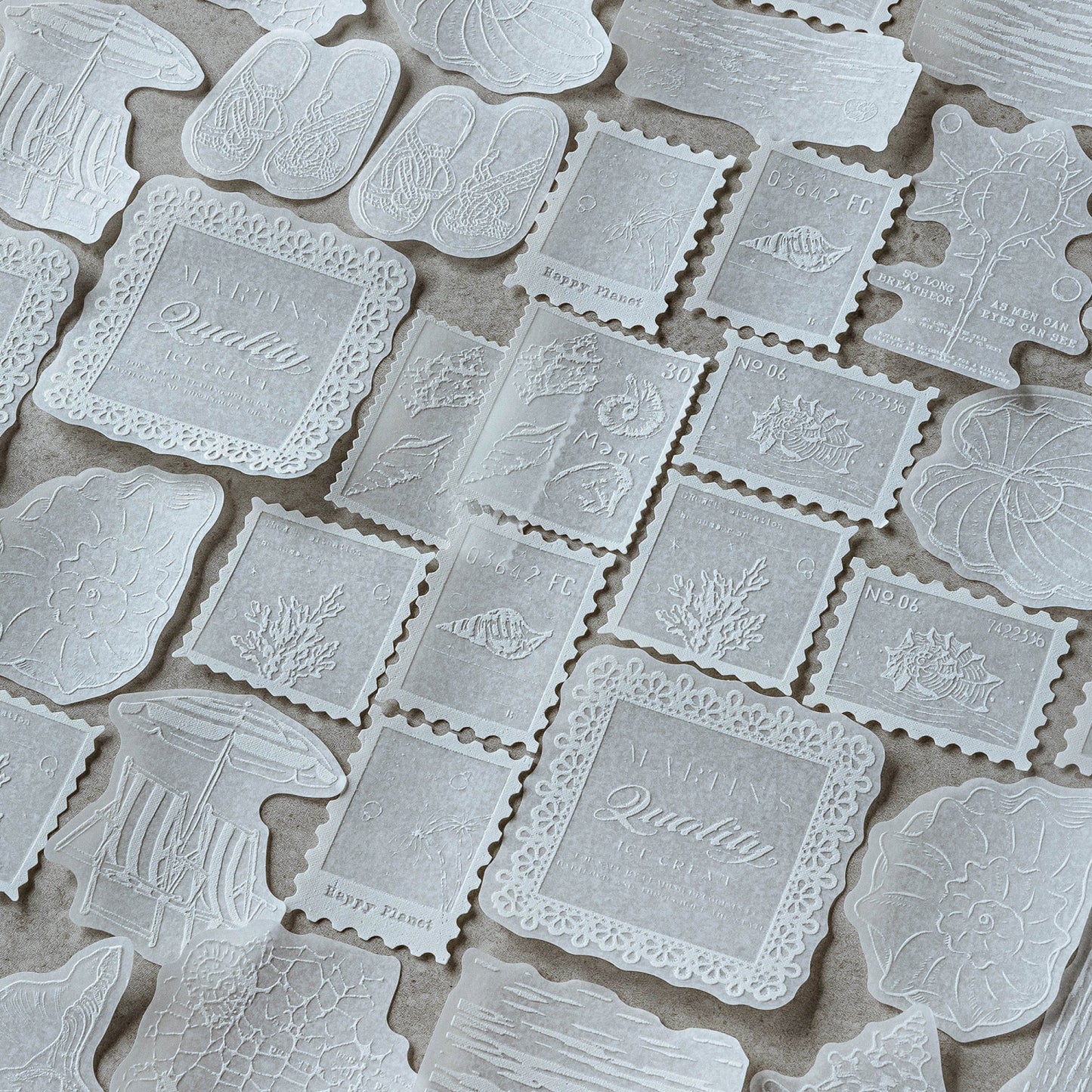 White Mist Journal Puffy Stickers